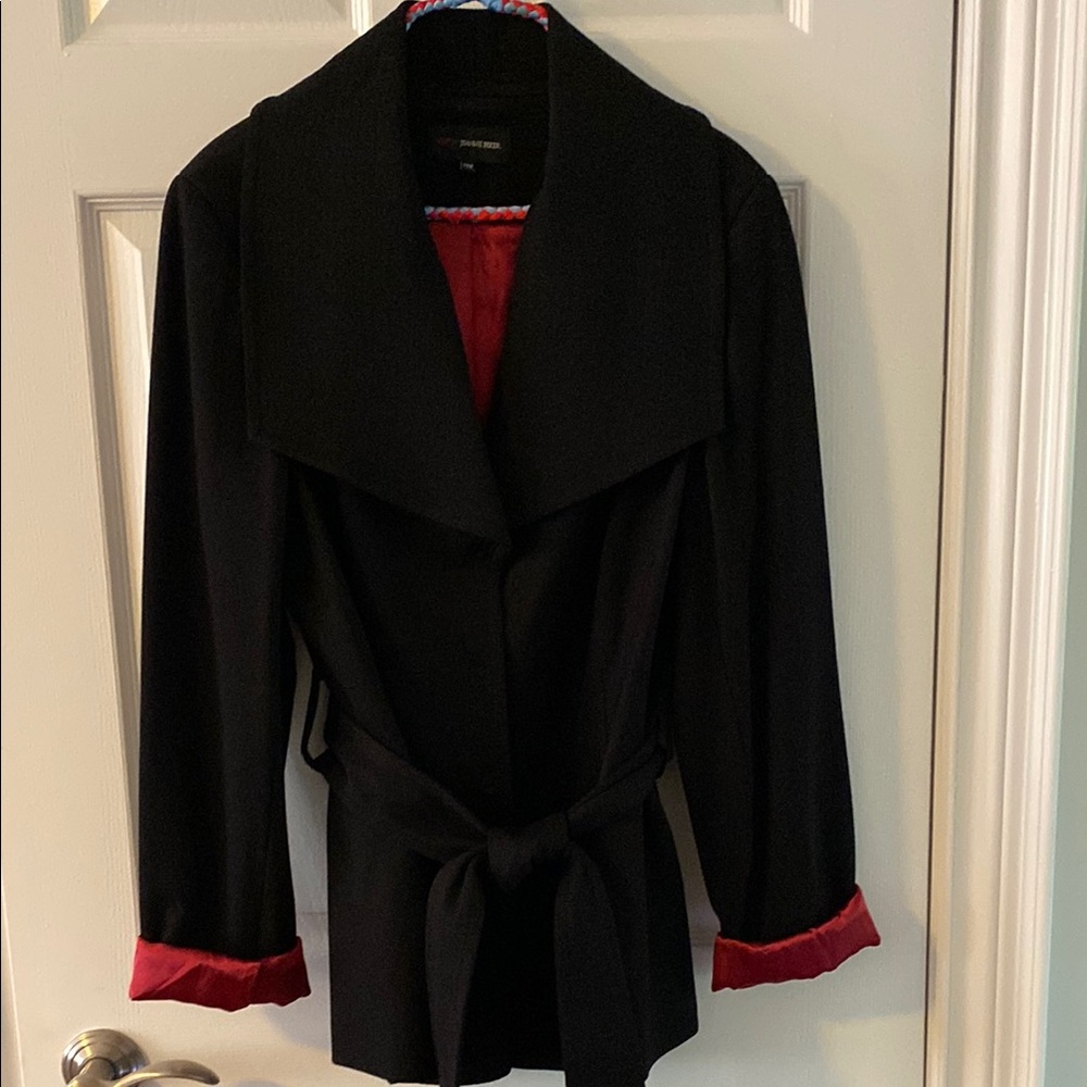 Women's Black Jacket with Red Accents